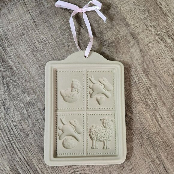 VTG Pair New Stoneware Cookie Molds Heart Easter Spring ABC Distributing 10425 - Picture 4 of 12